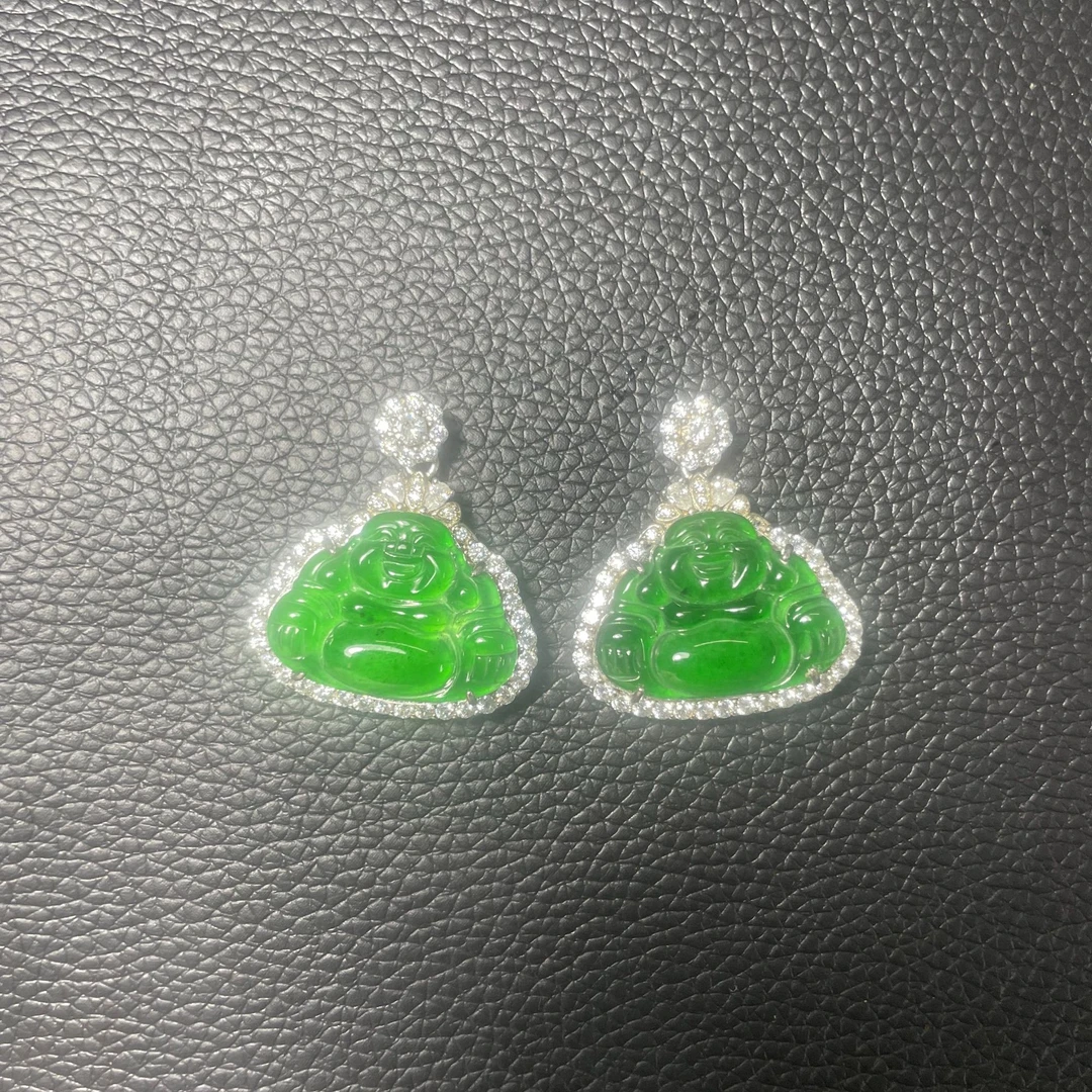 翡翠A货 银S925镶嵌佛公吊坠福利品（多样性发货  发一件）