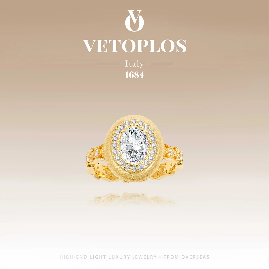 925银  镀k金【鎏金时代】Vetoplos古法拉丝戒指F3430