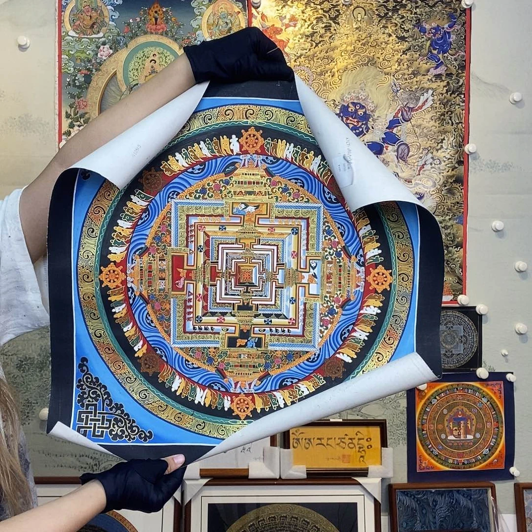 卷轴画纯手绘唐卡坛城50厘米左右