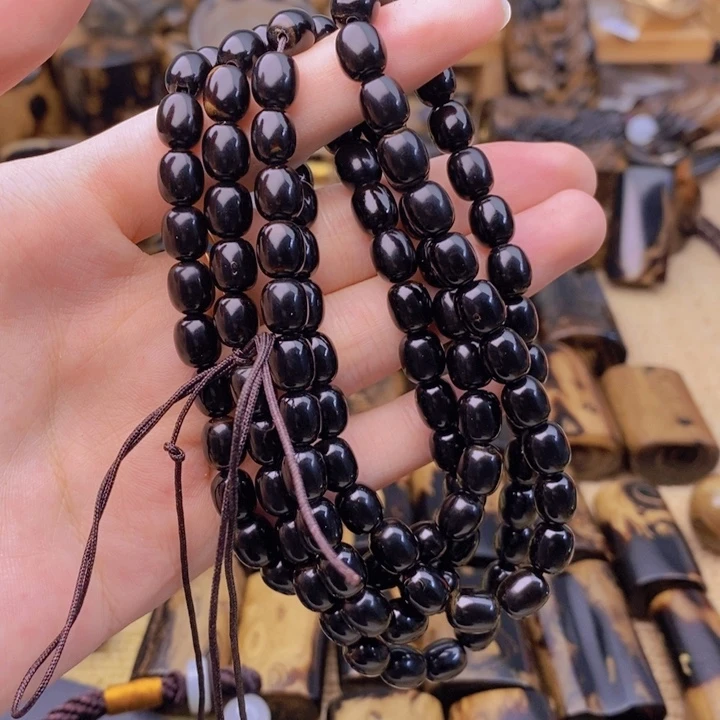 手串/手链橄榄核7x8/108颗黑金刚