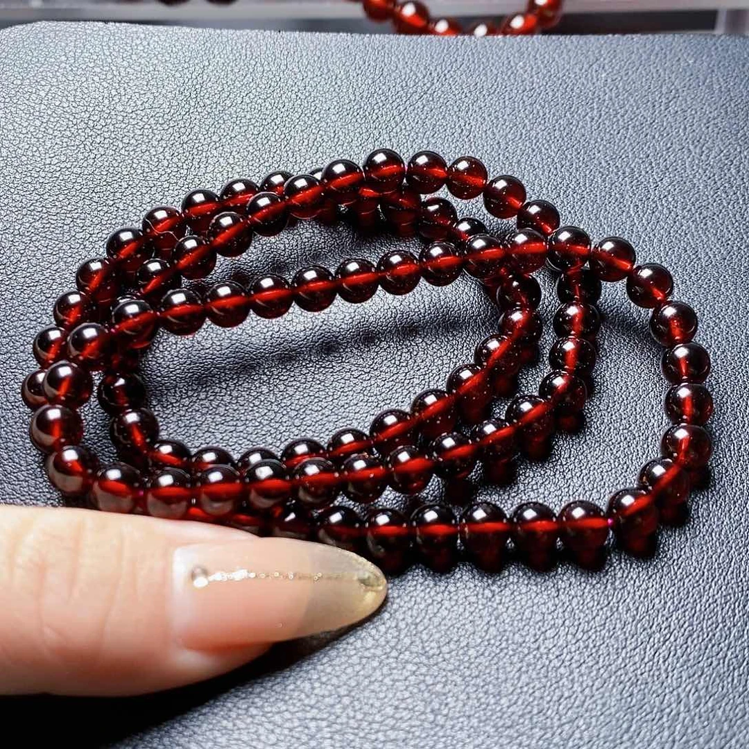石榴石手链未镶嵌6.6 3圈毕业级
