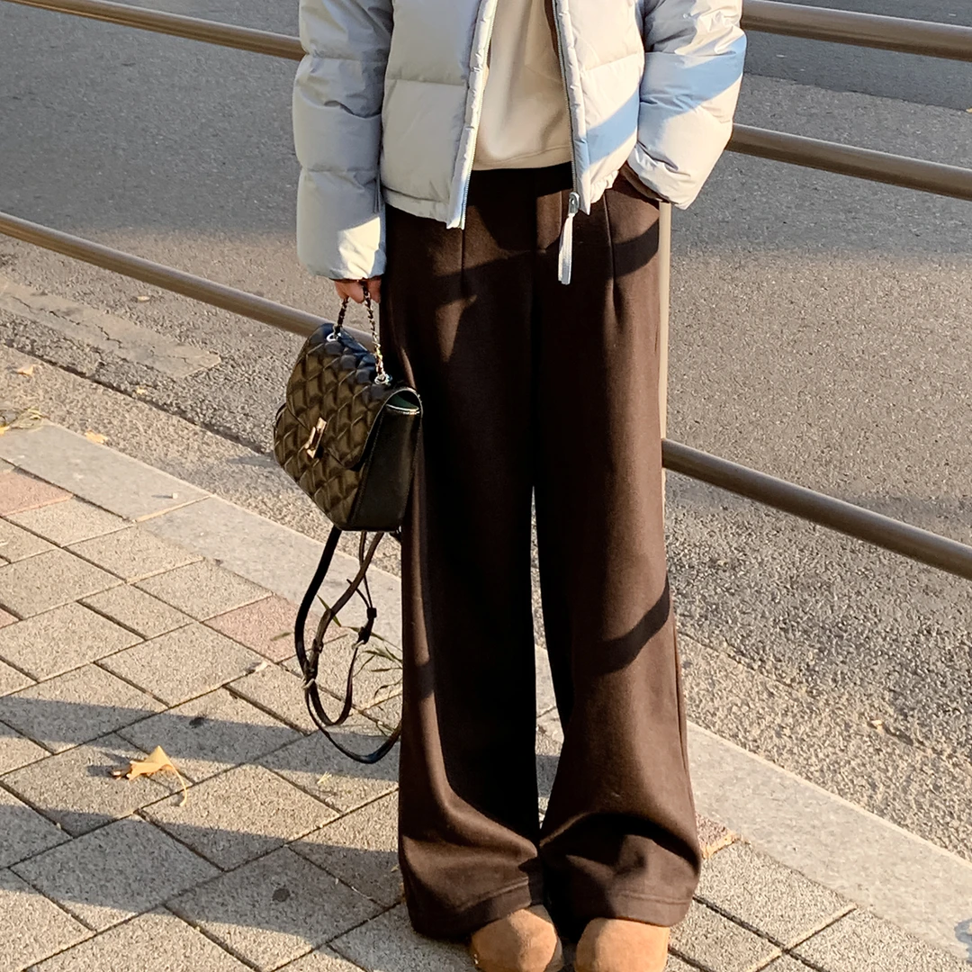 【过冬懒人裤】FS412X013口袋阔腿裤