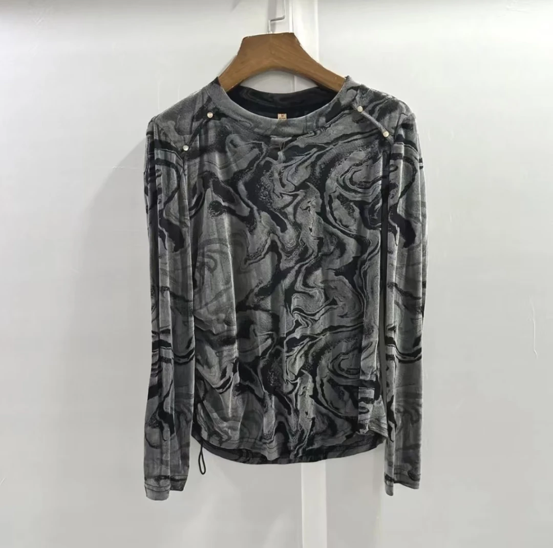 【娟子私服】8F55011商场同款时尚百搭小衫2025秋季复古印花
