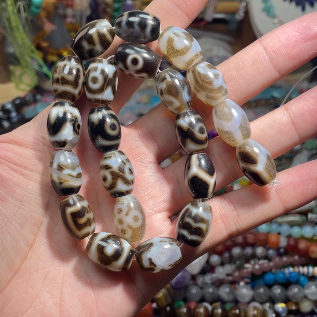 未镶嵌，天珠桶珠13mm，石英质玉