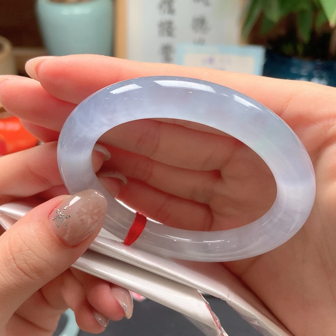 翡翠未镶嵌手镯冰条起光60号