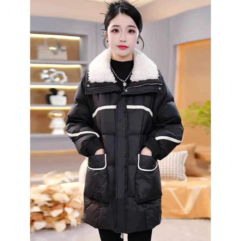 精致高级感毛领羽绒服女2025冬季新款女士洋气显瘦保暖白鸭绒外套