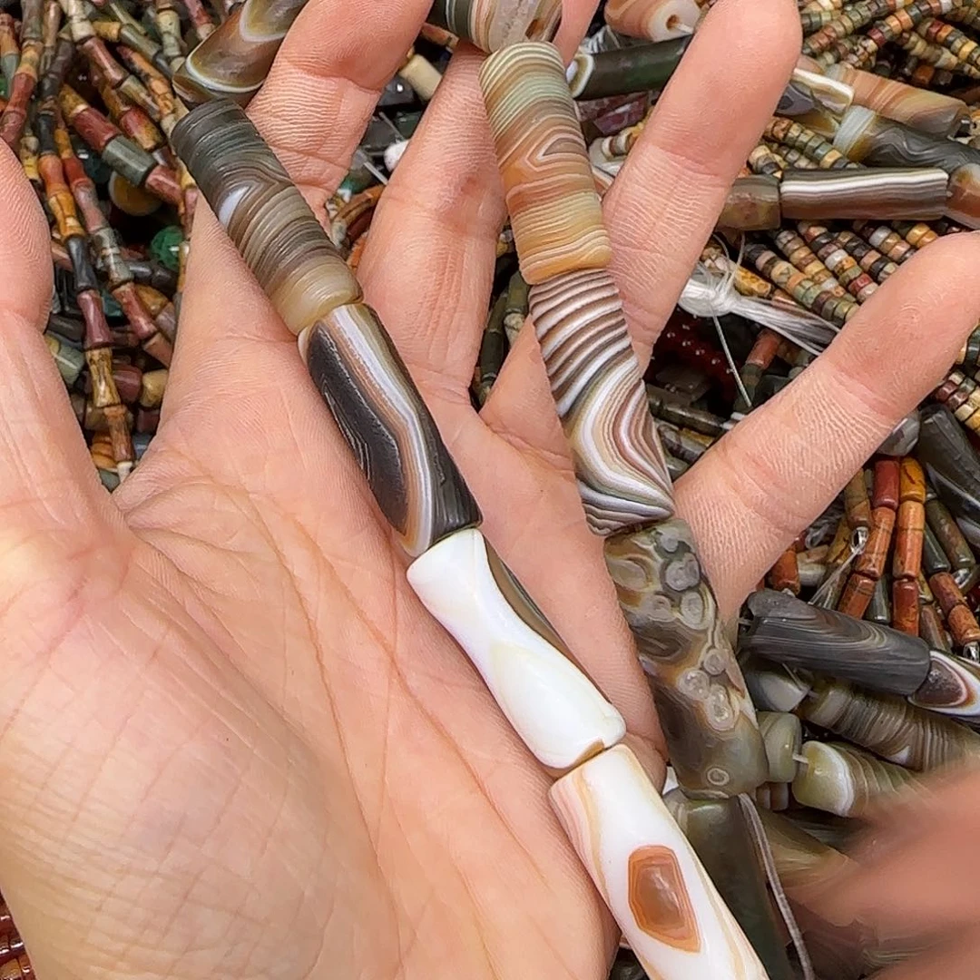 玛瑙/玉髓合金珠宝半成品橘皮缠丝玛瑙10-28mm10颗