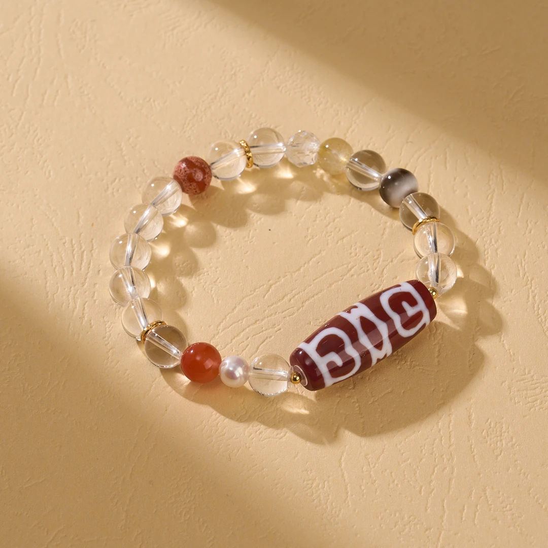 云丹拉姆丨红肉F帽天珠手串多样性发其一