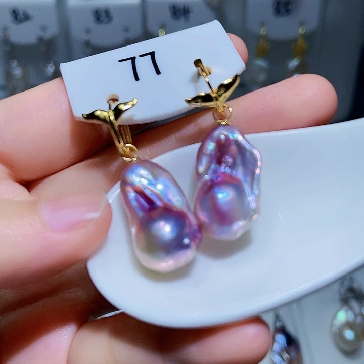 淡水珍珠耳饰银S925镶嵌温*