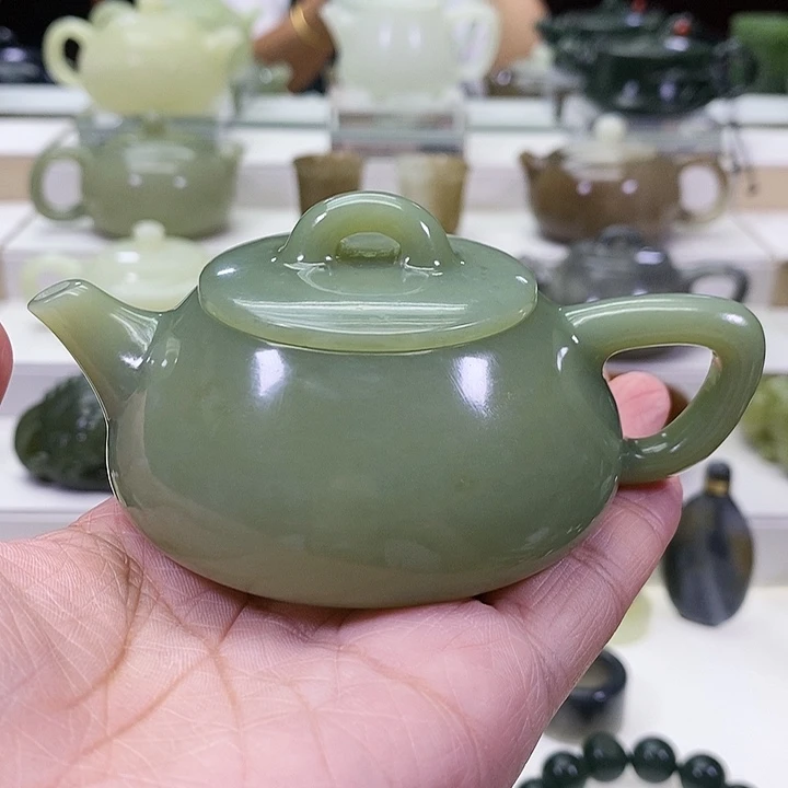 未镶嵌和田玉挂件茶壶100ml（微瑕）