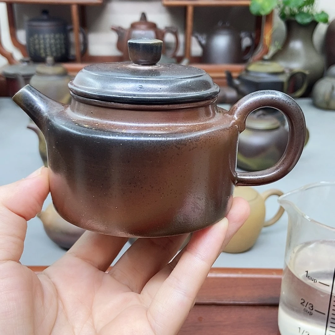 钦州坭兴陶柴烧壶瑕190cc