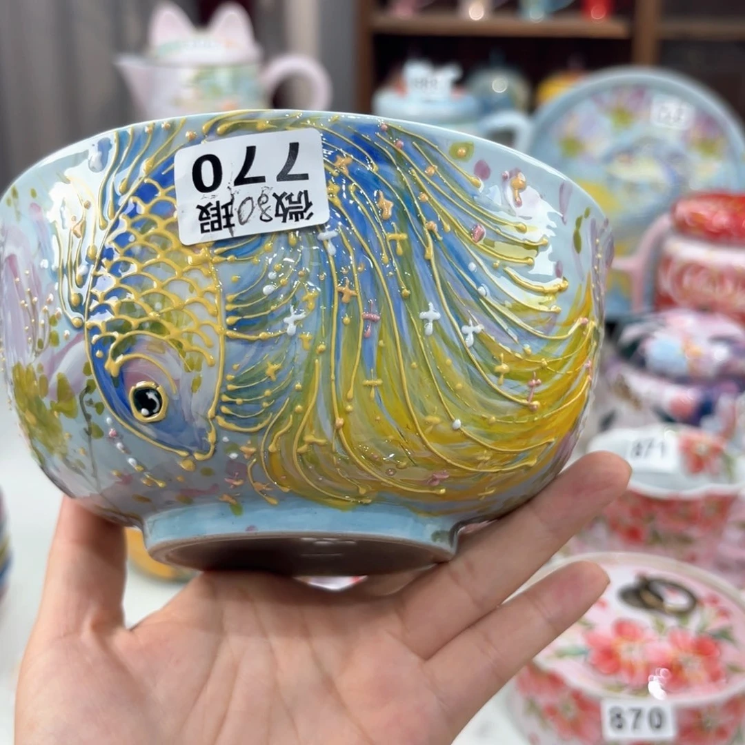 景德镇手绘高温釉下彩陶瓷茶具
