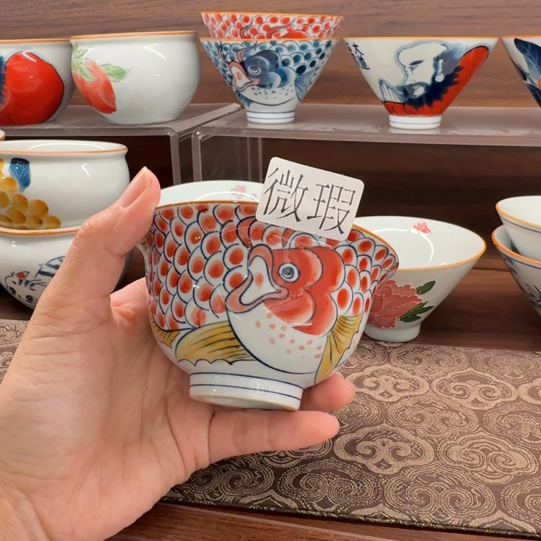 釉下手绘茶具微瑕