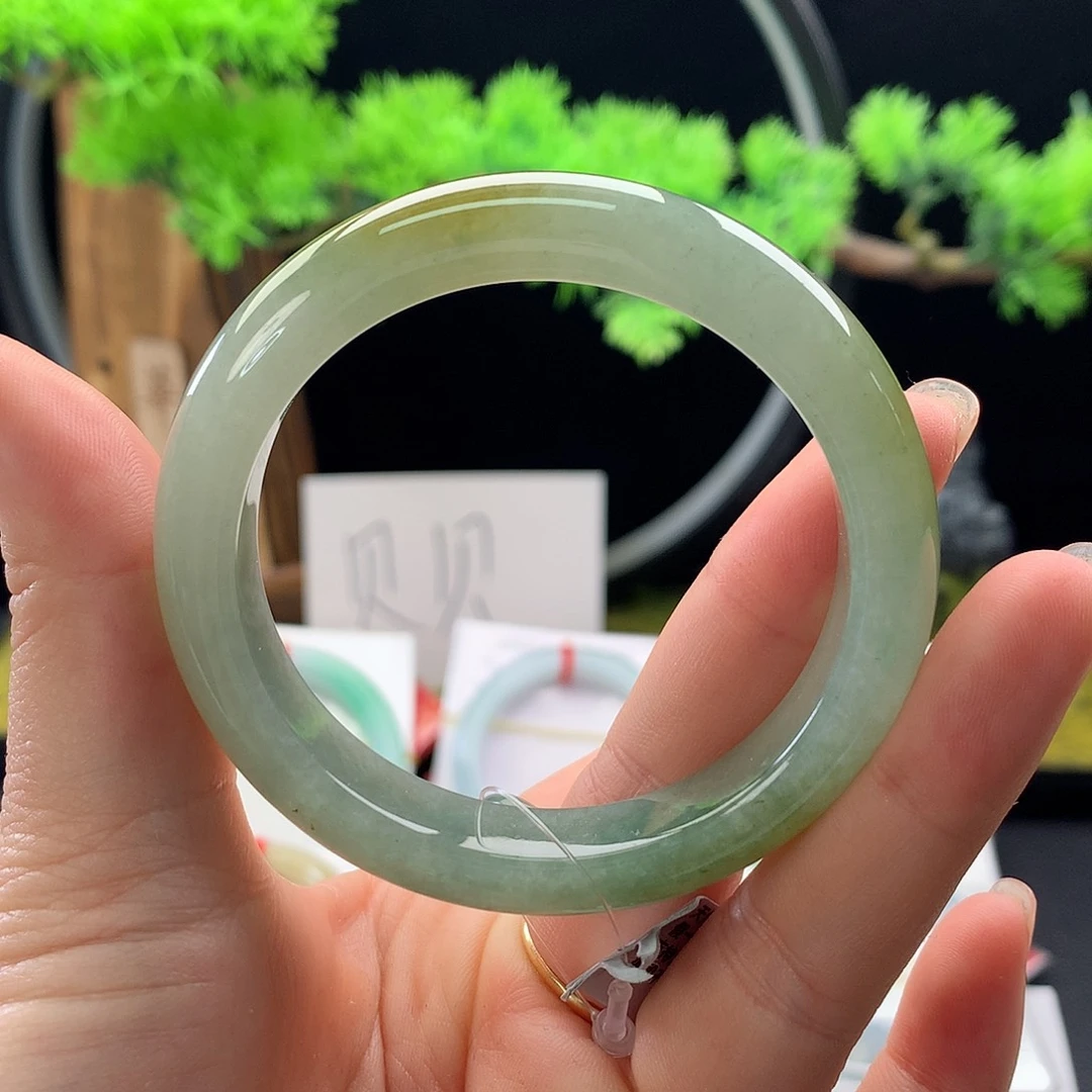 翡翠手镯未镶嵌52-53正圈