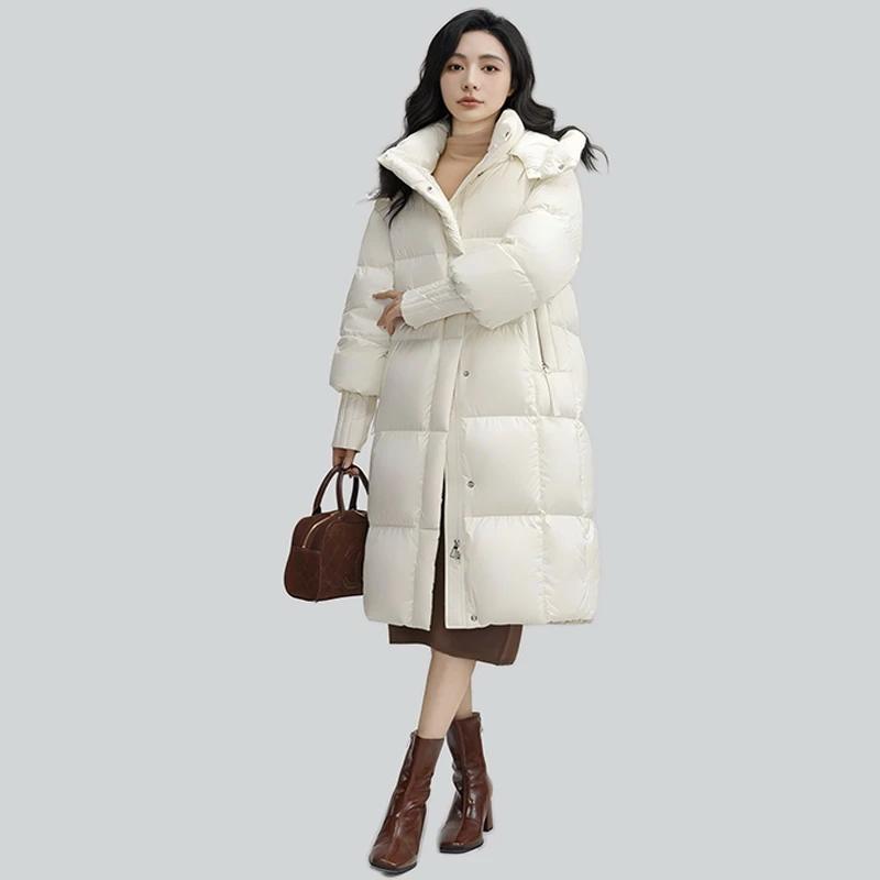 2024新款冬季女装长款防风保暖羽绒服连帽-99W632