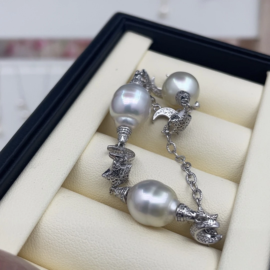 银S925镶嵌海水珍珠手绳