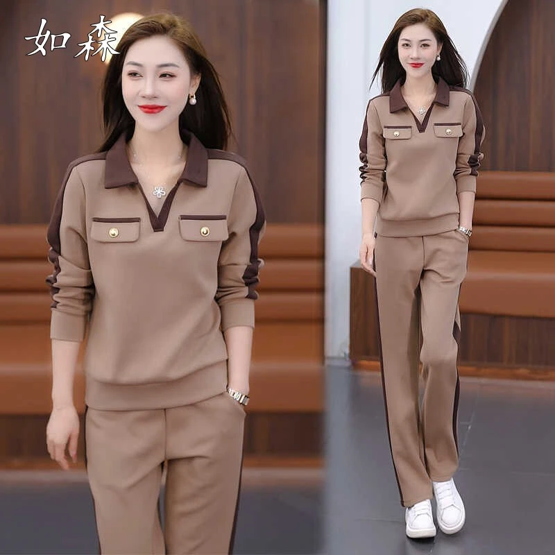 2025秋季新款休闲时尚小香风卫衣套装女穿搭减龄气质运动服两件套