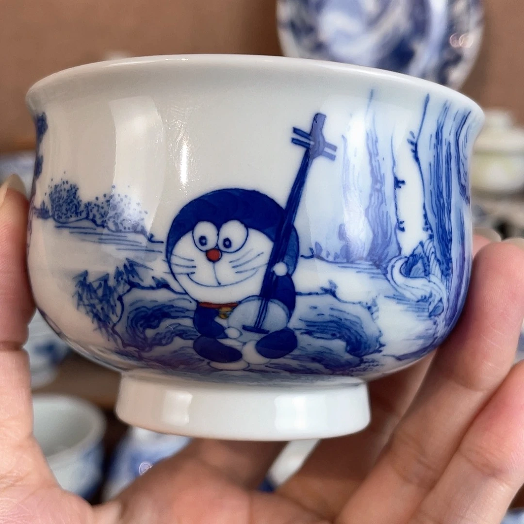 泥藝瓷梦机器猫炉式杯