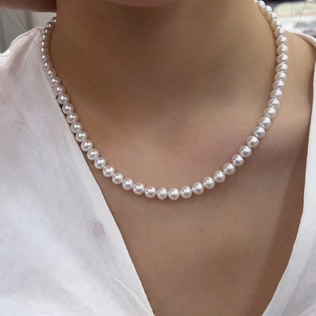 【北野珠宝】天然淡水强光珍珠项链-B102H-69 尺寸6mm+