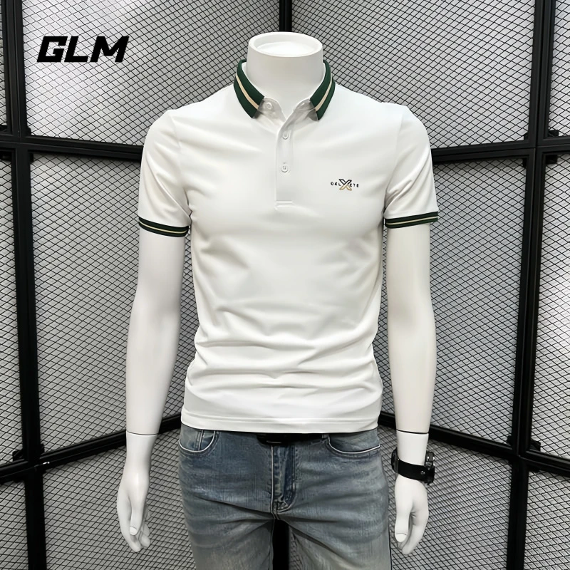 GLM潮流POLO衫男士短袖t恤夏季冰丝休闲商务半袖高端时尚修身体恤