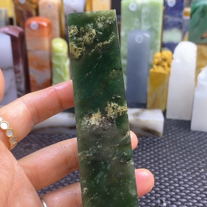 南美石边**花青田石印章石