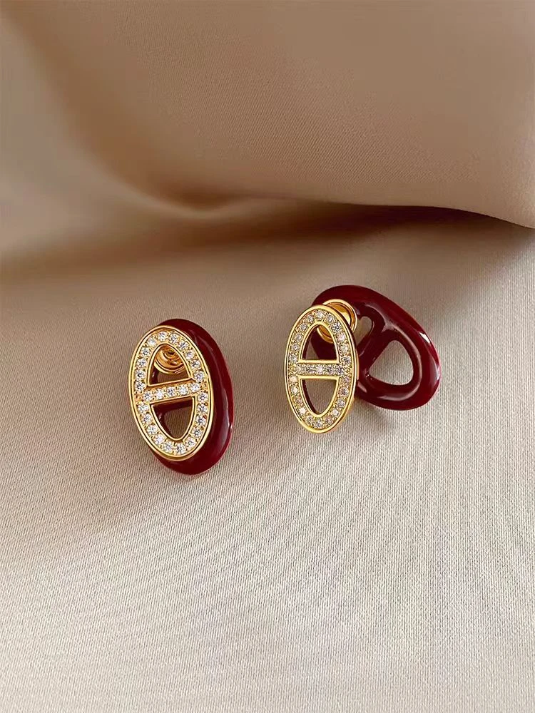 铜合金耳饰 S228气质 ins猪鼻轻奢时尚百搭复古法式小众简约经典