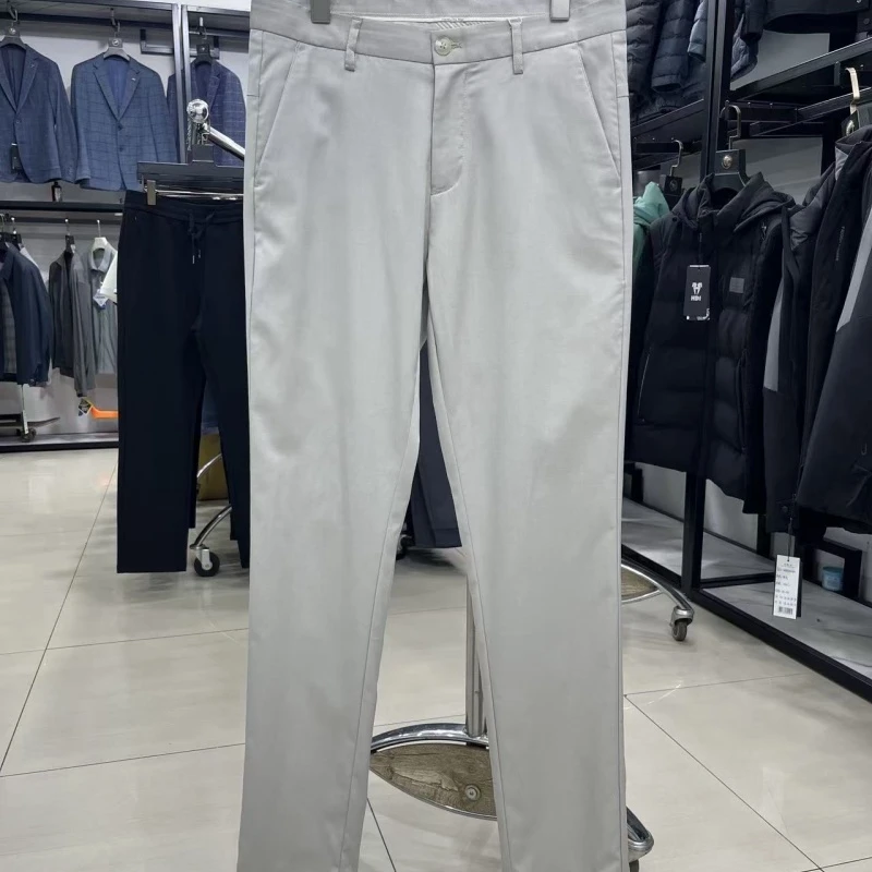 海依柜剪标！桑蚕丝男士商务休闲百搭春夏轻薄直筒透气长裤066