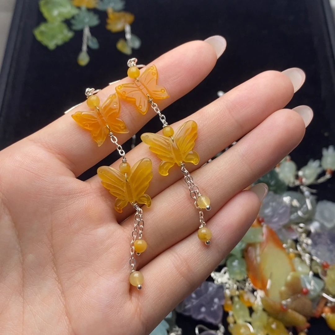 未镶嵌蛇纹石玉耳饰/颈饰