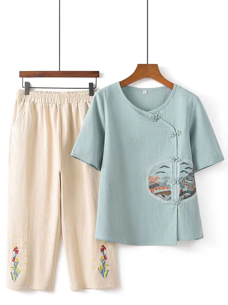 A451-A500 2025夏季新款大码女装 显贵气妈妈装