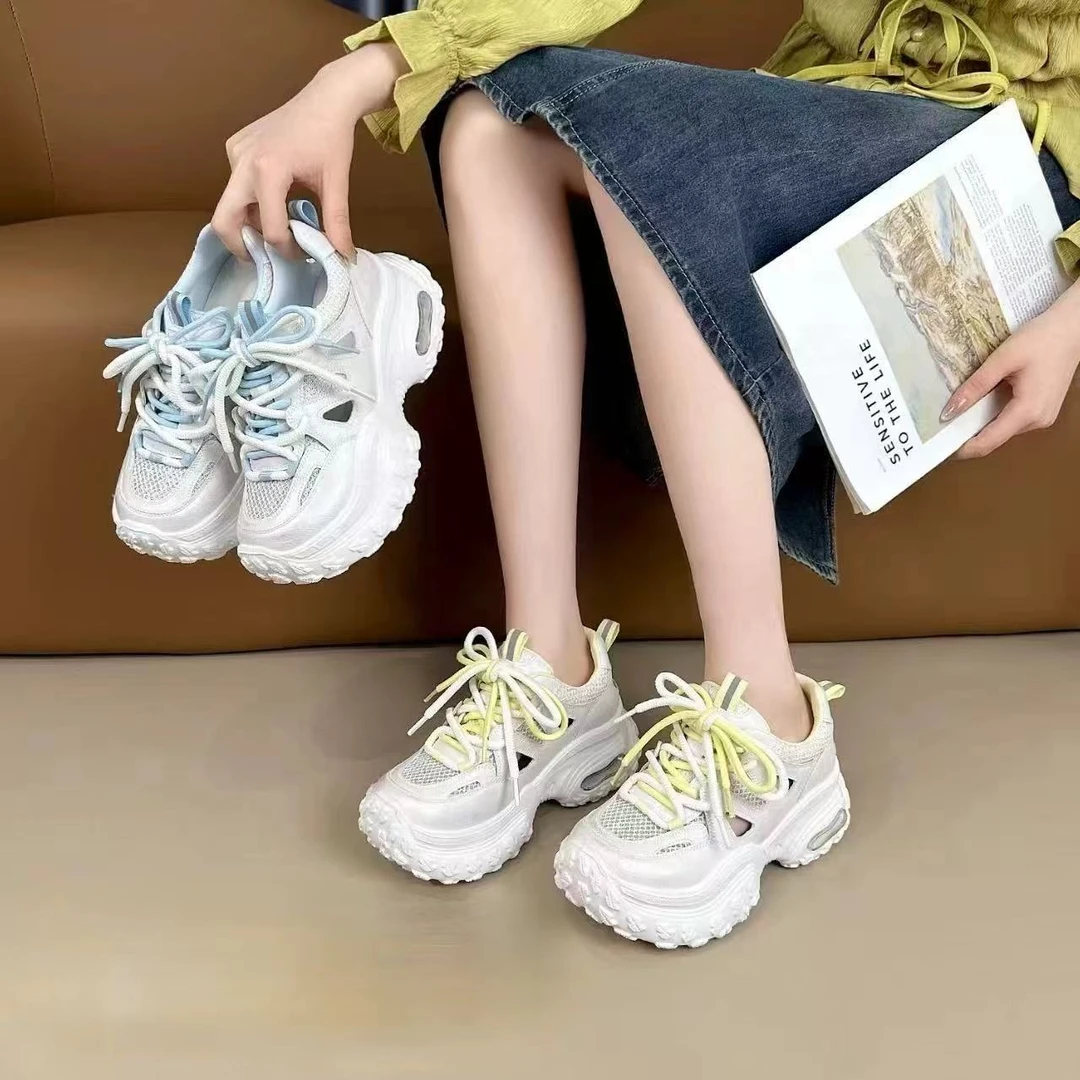 【气垫不累脚】2025夏季镂空老爹鞋凉鞋舒服凉快的休闲鞋女686