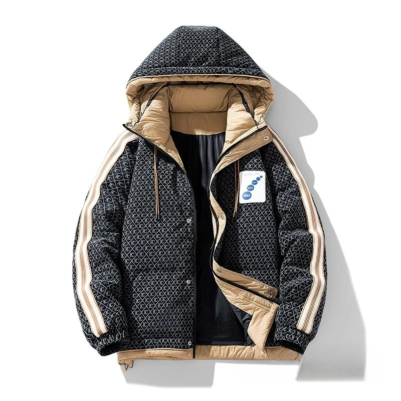 超厚羽绒服男青少年秋冬季时尚潮牌宽松2024年新品中学生拼色外套