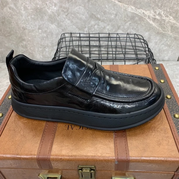 广州秋季新款纯皮芒果男鞋！6303-5