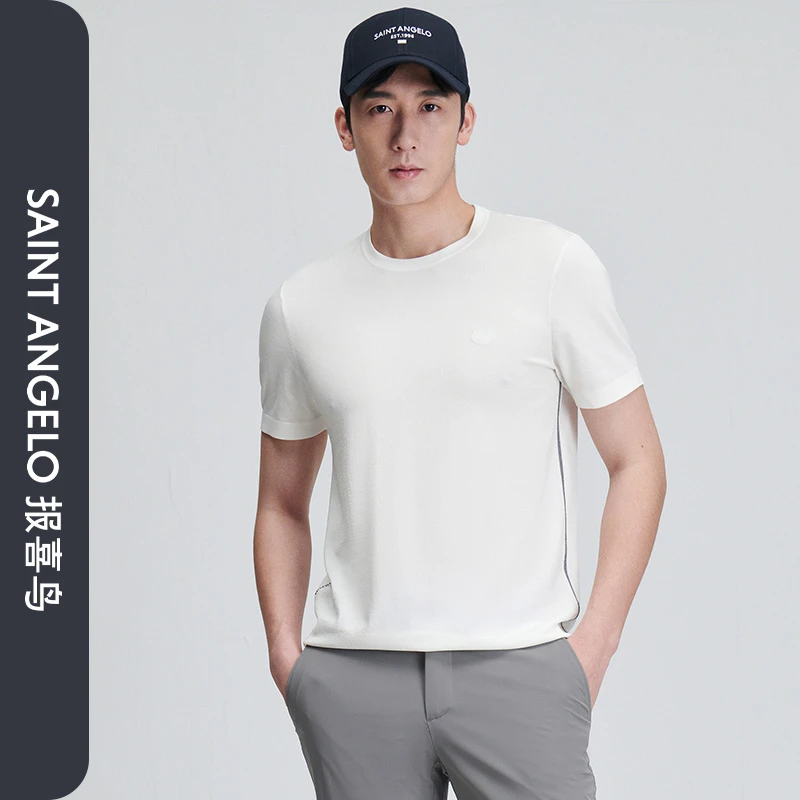 【清柔纱】报喜鸟夏季新款男士时尚生活休闲短袖男t恤高级感男装