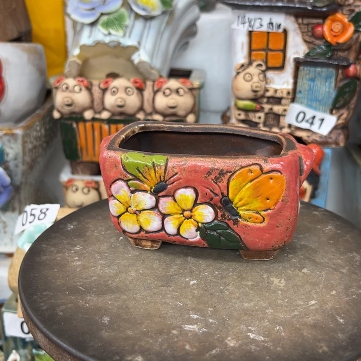 紫砂花盆粗陶材质多肉花盆