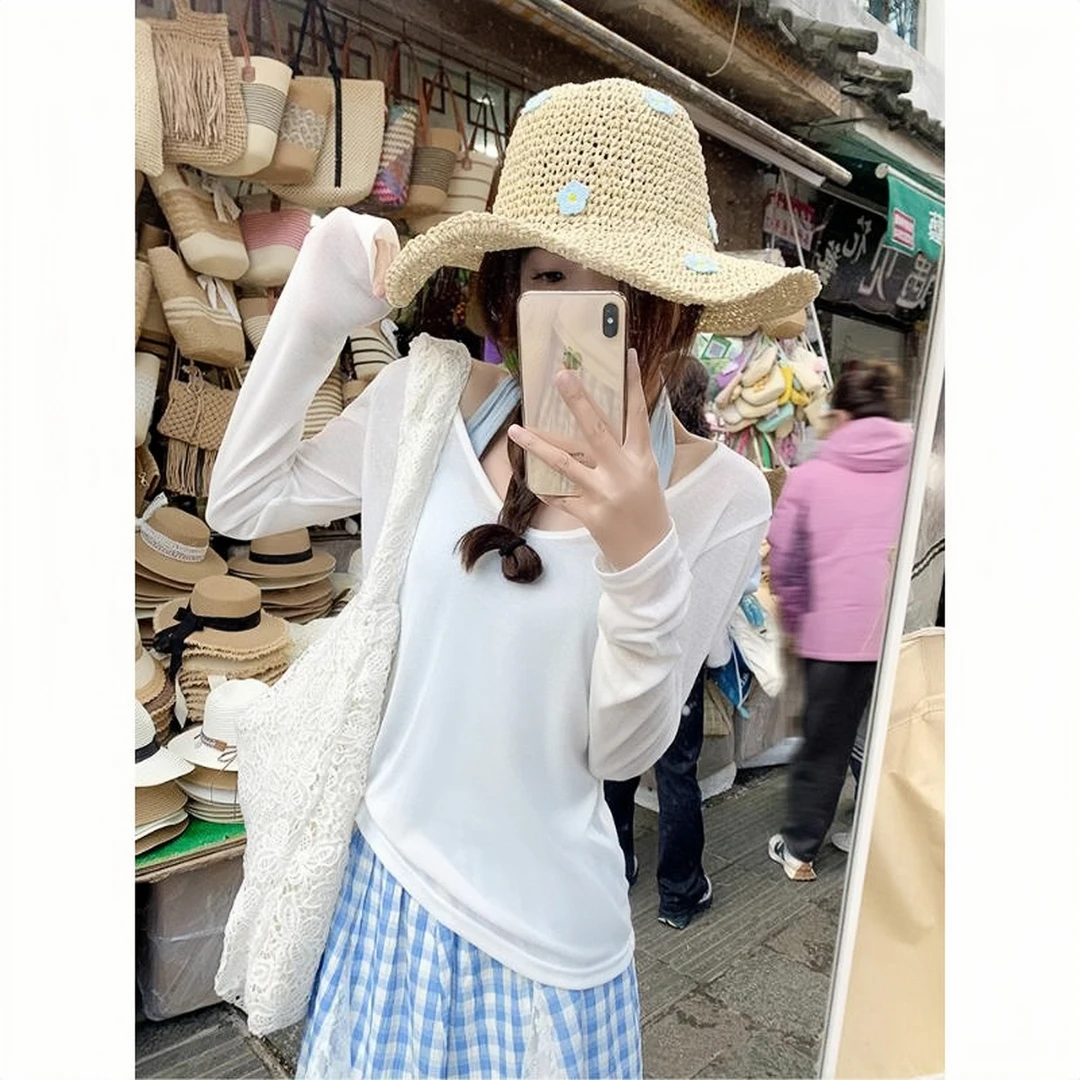 新款夏季新款休闲时尚防晒罩衫套装洋气纯欲风辣妹短款背心搭配