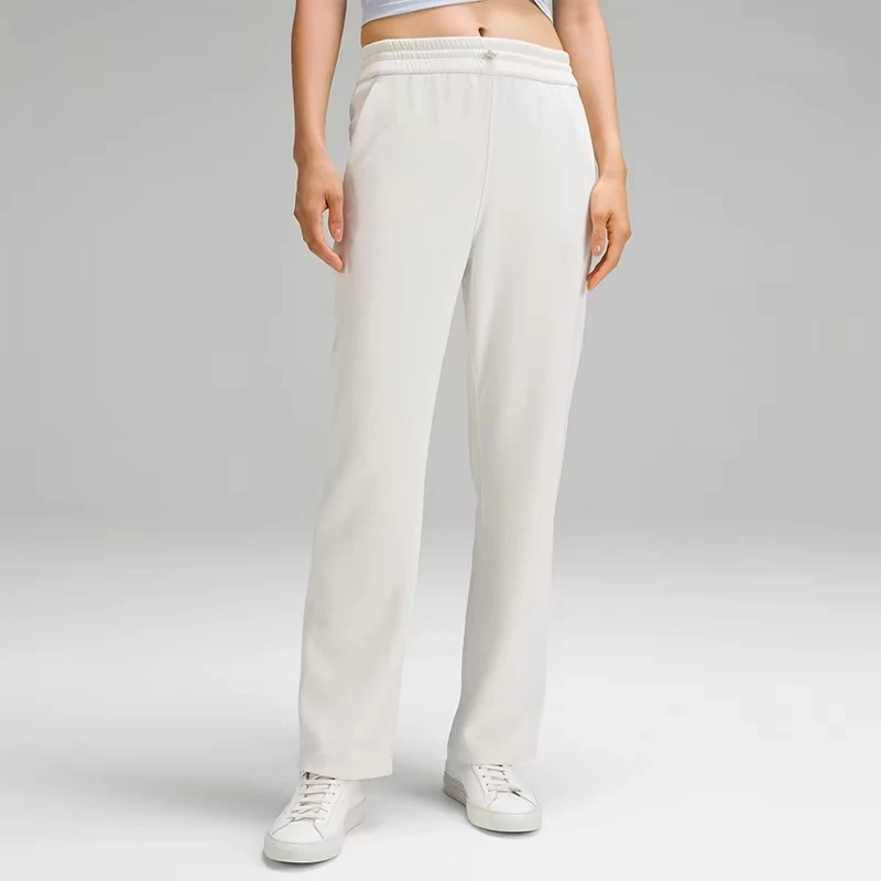 LLsoft休闲裤高腰长裤直筒裤垂感卫裤砂洗空气层女裤提臀显瘦神裤