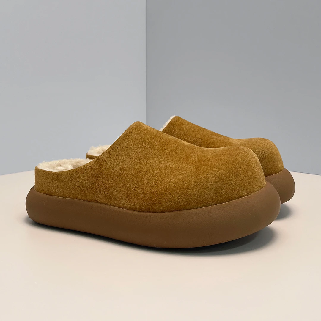 小土豆勃肯鞋棉拖男女2025冬季新款加绒加厚保暖时尚厚底雪地靴