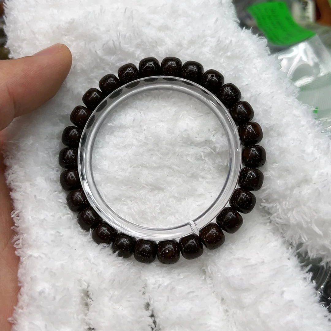 星月菩提手串49傲世糯冰黑金玉华星月菩提单圈98