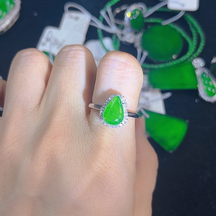 翡翠吊坠(不含链)银S925镶嵌