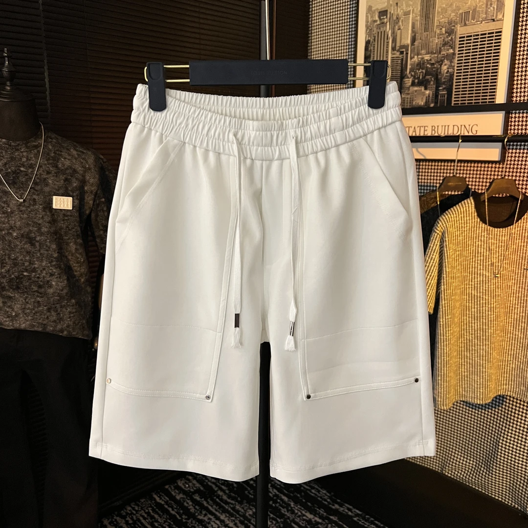 夏季时尚百搭简约宽松潮流纯色运动薄款透气亲肤抽绳短裤