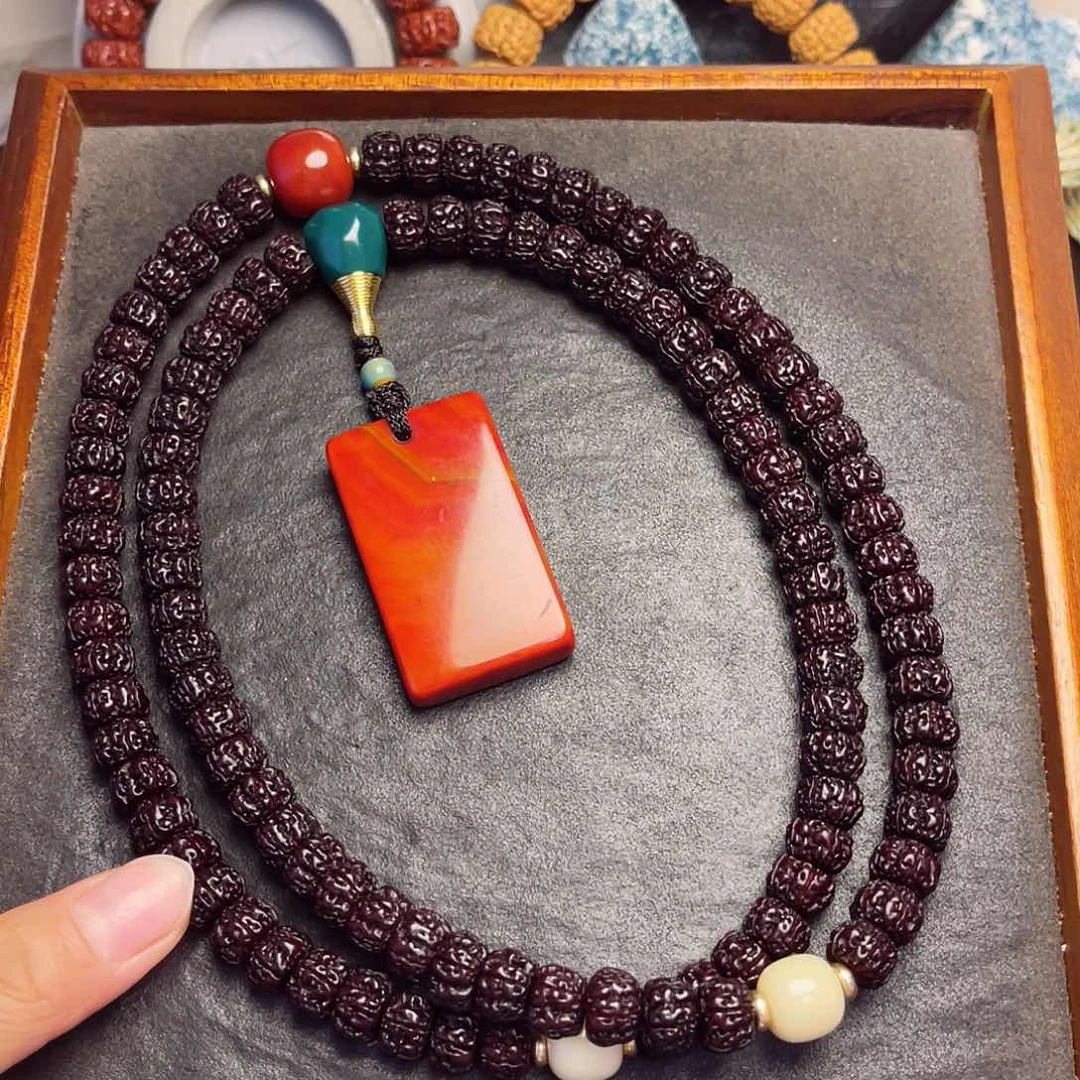 金刚菩提吊坠冰****客藏式直切一代龙黑金