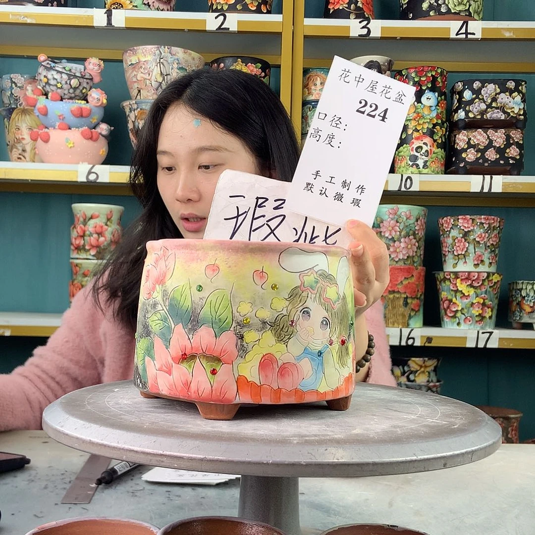 陶景德镇手工花盆224