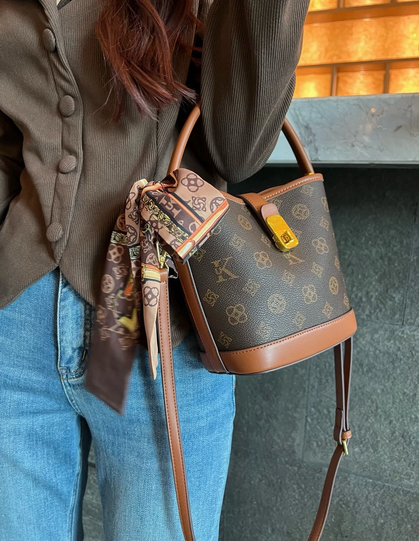 经典老花包百搭斜挎手提包简约托特女士轻奢桶包休闲