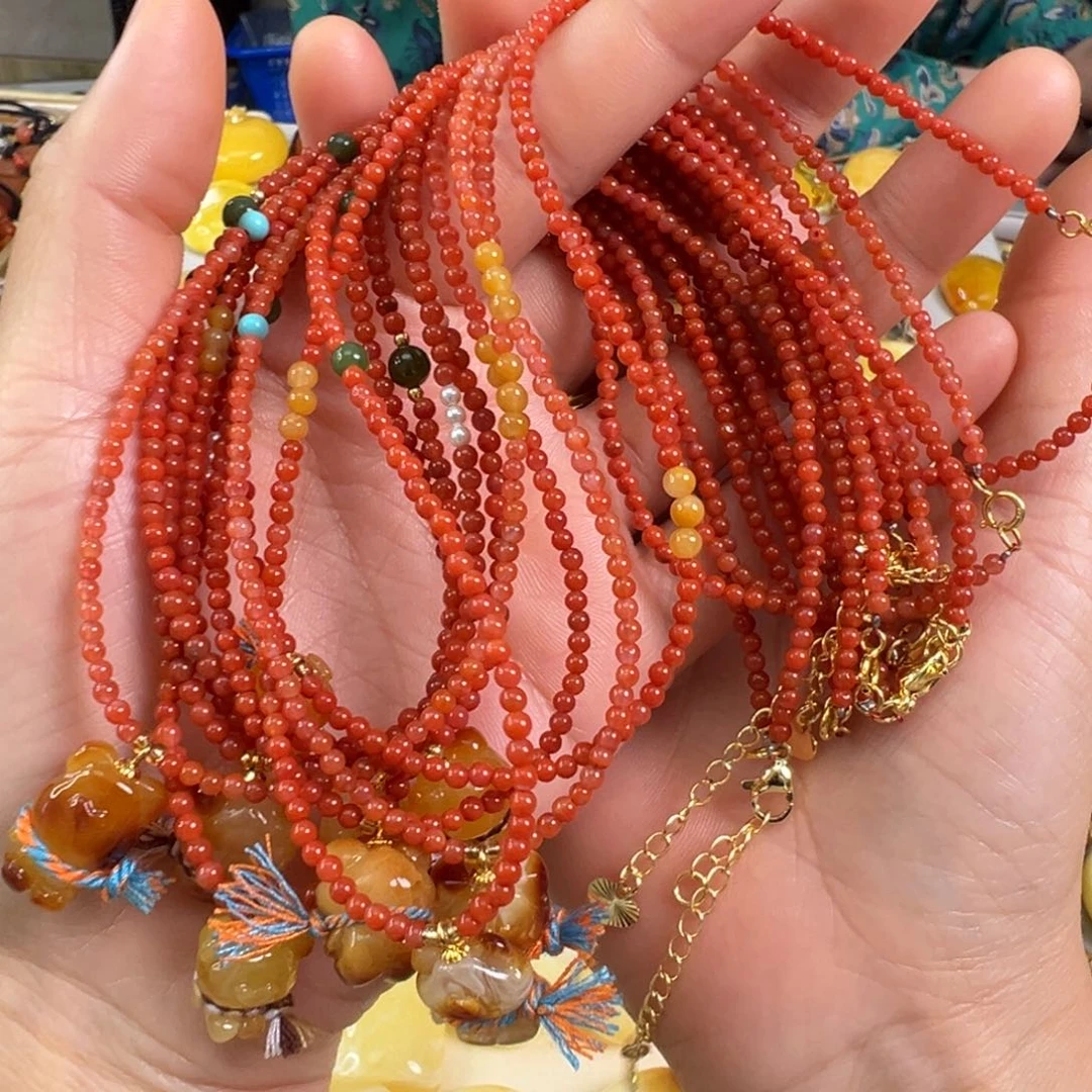 蜜蜡裸石未镶嵌多样性发一条