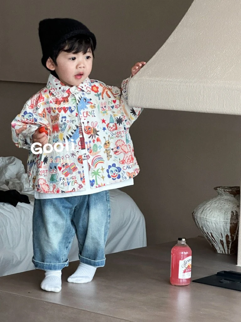 【古里现货】男童童装外套2025新款韩版儿童帅气衬衫外套21706