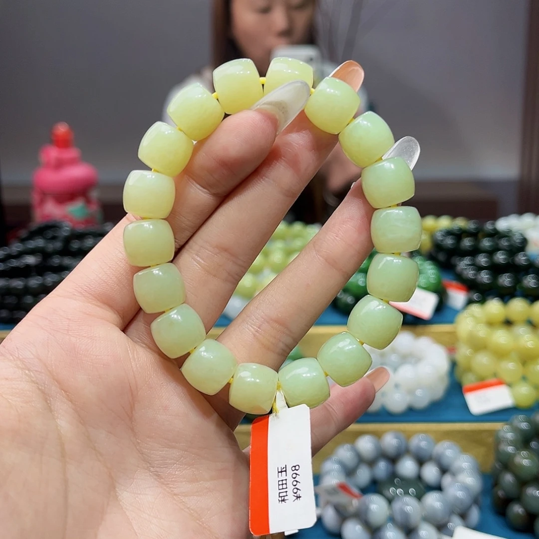 和田玉未镶嵌手链纯天然和田玉新疆若羌黄口12