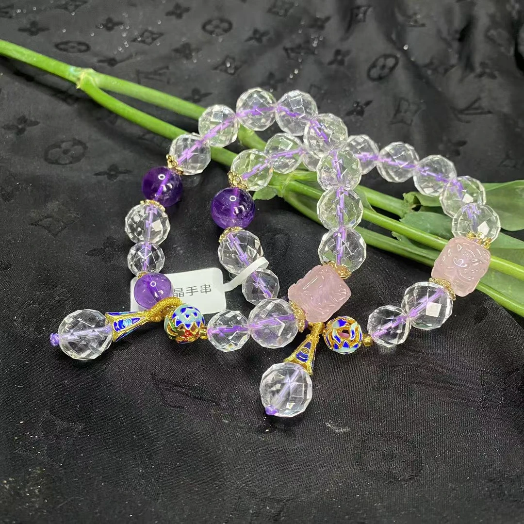 【玉合缘】天然水晶切割面精美手串-多样性发一 5121