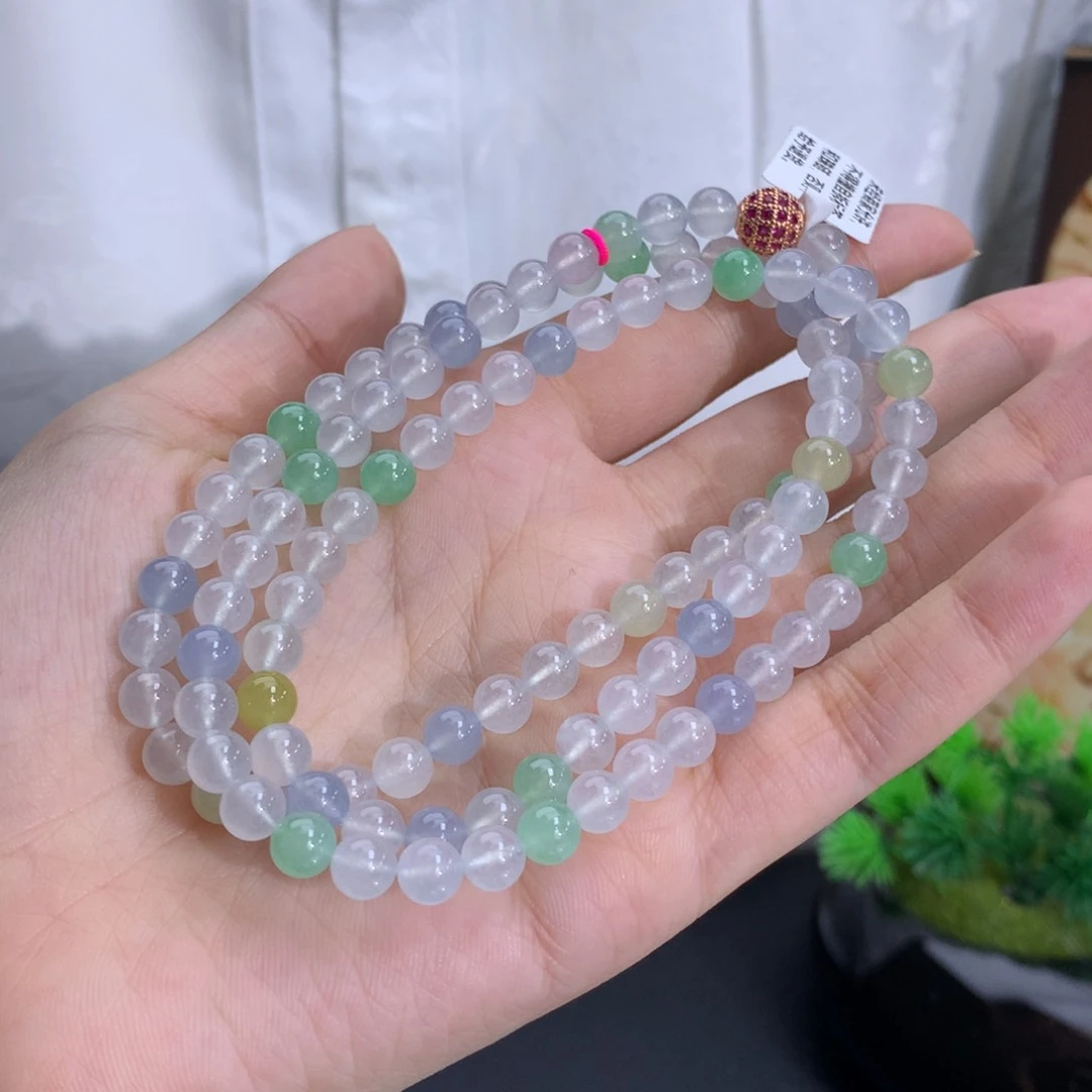 未镶嵌手链翡翠卡6.0冰种马卡龙