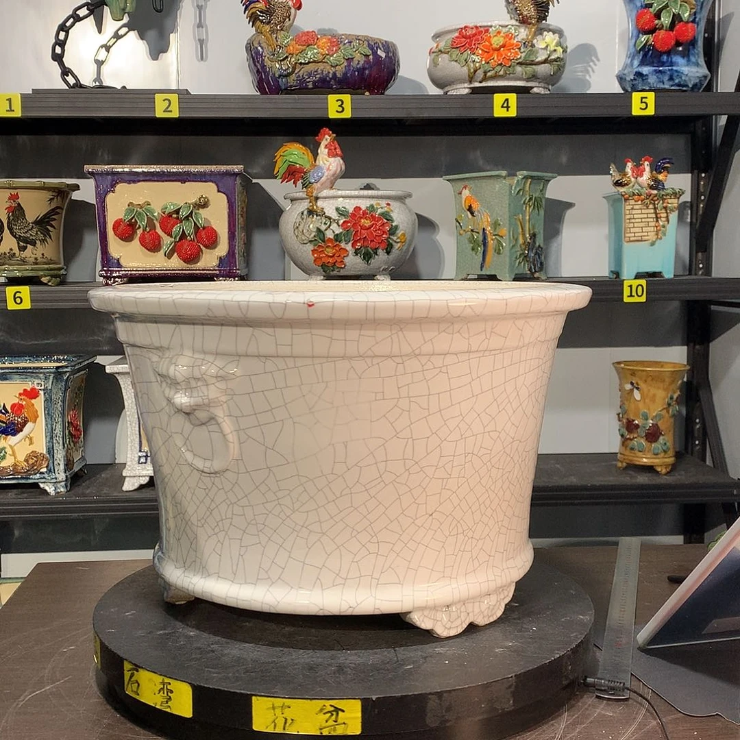 我***哥高温烧制石湾盆花盆瑕疵