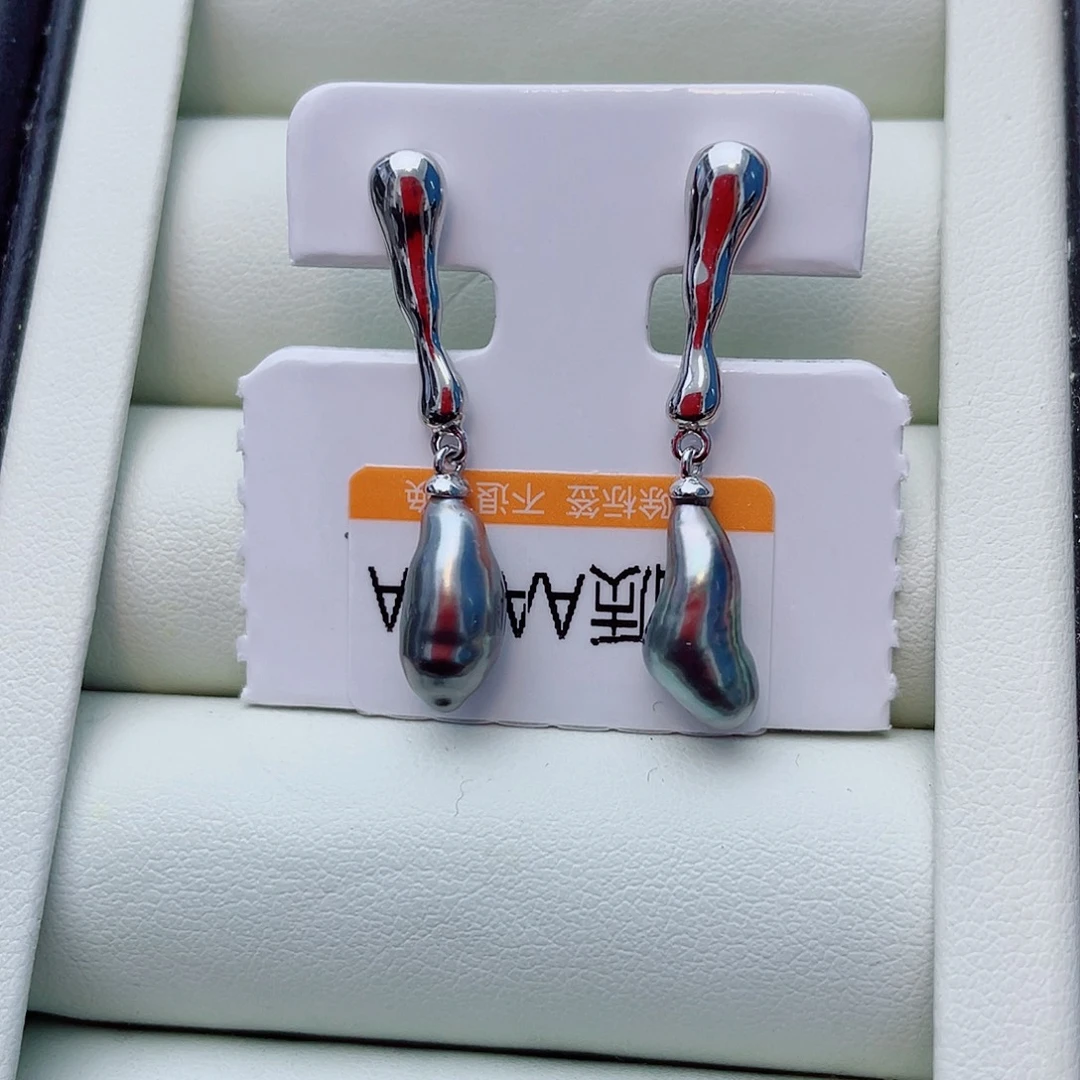 海水珍珠耳饰银S925镶嵌w81